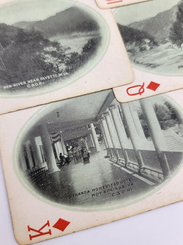 Rare Antique 1930's C & O- F.F.V. Railroad Via Washington Playing Cards-Complete