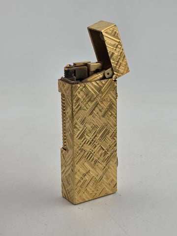 Rare Vintage Dunhill Rollagas Gold Tone Textured Switzerland Very Clean.