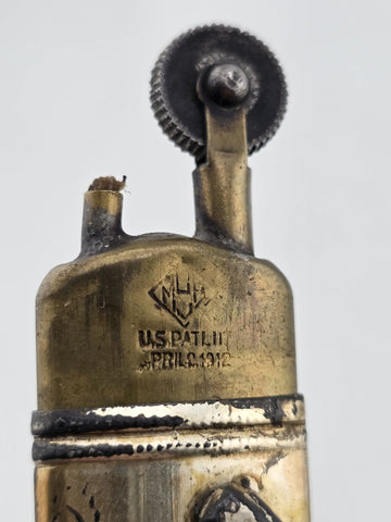 Ultra Rare Antique 1912 Art Deco Weidlich Brothers silver plated desk lighter