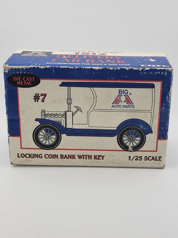 ERTL Big A Auto Parts 1912 Delivery Locking Car Bank #7 Die Cast Metal 1/25 1993