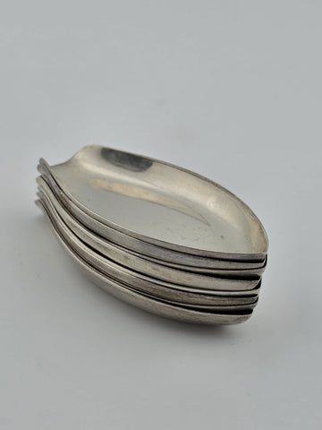 Set of 8  1940's Webster Sterling Silver Spoon Rests Leaf Form 100.9g USA