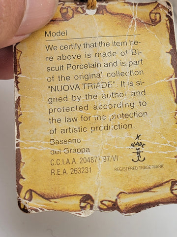 Capodimonte Benacchio Triade La Pietat De Michelangelo porcelain statue Signed.