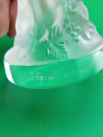 Rare LALIQUE Crystal "Le Faune" Figurine Dancing Nude Lovers Pan (Faun) & Diana