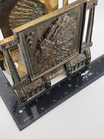 Rare Antique Judd Mfg Co Indian Chief Cast Iron Letter /Napkin Holder #6701