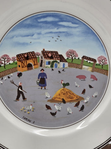 Villeroy & Boch  Naif Laplau 4 Salad Plates Christmas Village Noah Ark. 8 Inch