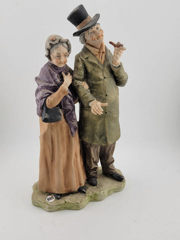 Vintage 1960s Italy  Giuseppe Capodimonte, The Promenada, Hand Painted Porcelain