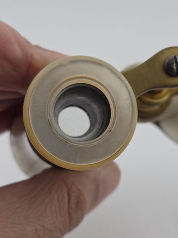 Antique French Victorian 1880–1910 Mother of Pearl Opera Glasses Brass Binocular