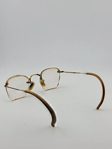 Rare Antique B&L Bausch & Lomb 1/10 12K Gold Filled Eyeglasses  1920s W Case.