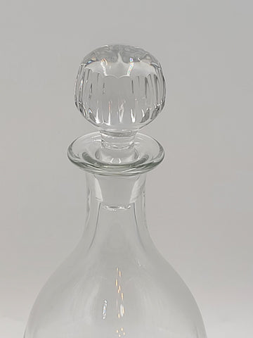 Rare Vintage Flamant France XL Crystal Decanter Ribbed Cut Glass w Stopper 15”