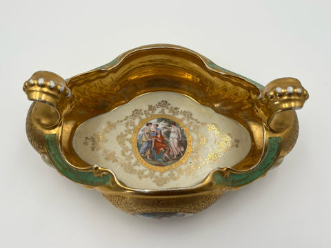 Gilded Le Mieux  China Gondola Bowl Hand Painted 24K Gold - Europe 1936-1939