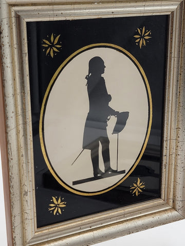 Rare Antique 1930 Pair Of Borghese Framed Silhouette George & Martha  Washington