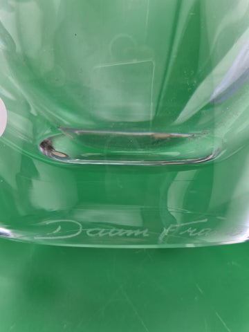 Gorgeous Vintage DAUM France Florilege 8 3/4" x 6 3/4" Heavy Crystal Vase 1980s
