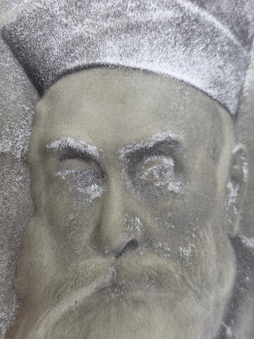 Rare Original Antique Jewish Rabbi Relief Plaque, Molded Plaster Judaica C1890