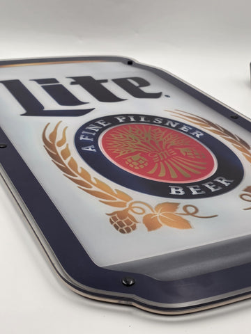 1995 Miller Lite LED Bar Sign Lighted Beer Wall Decor 26” Man Cave Pub. Working.