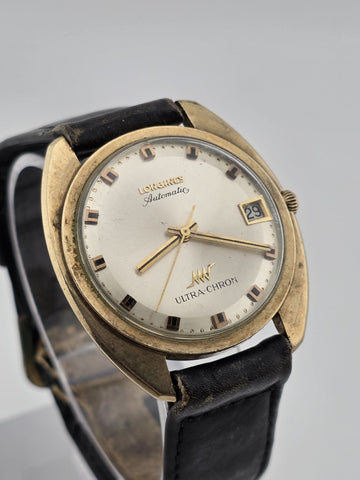 Vintage 1960's Longines Ultra-Chron Automatic Date 10K GF 34mm Watch. Works.