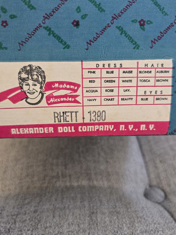 Rare Vintage Madame Alexander Doll-Rhett-1380-12"-1980's-vinyl-with box-USA