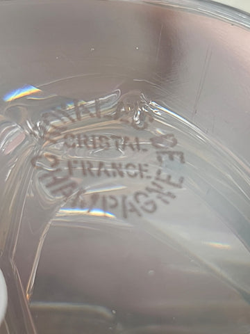 Vintage Royales de Champagne Frosted and Clear Crystal Cockatoo Bird Figurine