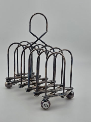 Antique Silver Plated Victorian Toast Rack Thomas White Sheffield England C1880