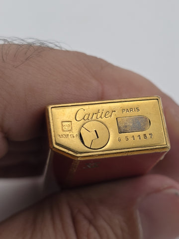 Vintage Cartier ''Must de Cartier'' Red Gas Lighter ''Laque-de-Chine''. Working