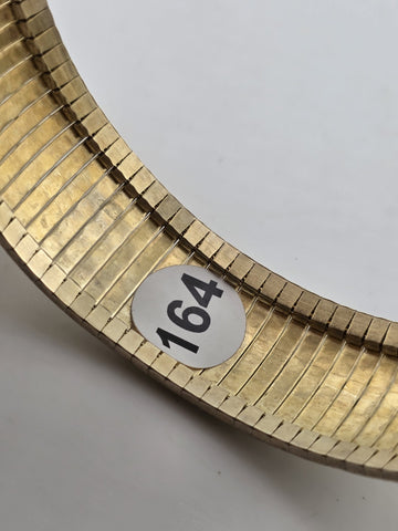 Veronese Wide Diamond Cut Flexible Bangle Bracelet Gold Over Sterling Silver.