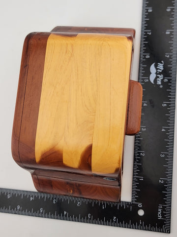 Rare One Of A Kind Vintage Walnut and Baltic Birch Single Drawer Bandsaw Box