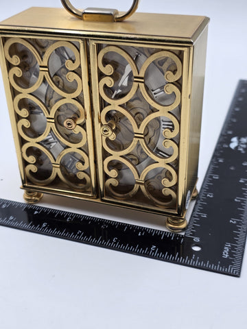Ultra Rare Arthur Imhof Swiss 8 Day 15 J Gilt Brass Clock Pierced Doors. Works