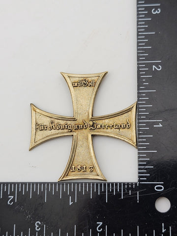 127941, Landwehrkreuz to Landwehr Chako, circa 1880, gilded metal cross