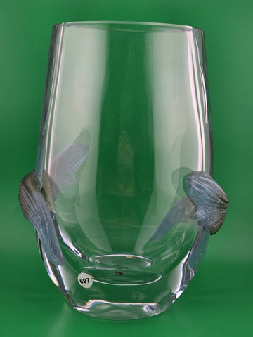 Gorgeous Vintage DAUM France Florilege 8 3/4" x 6 3/4" Heavy Crystal Vase 1980s