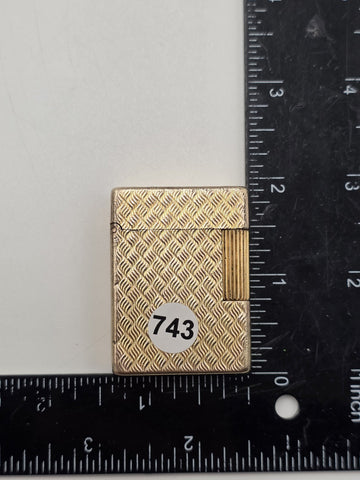 Ultra Rare Vtg S.T. Dupont Hermes Paris 20 Micron Gold Plated Lighter Guilloche