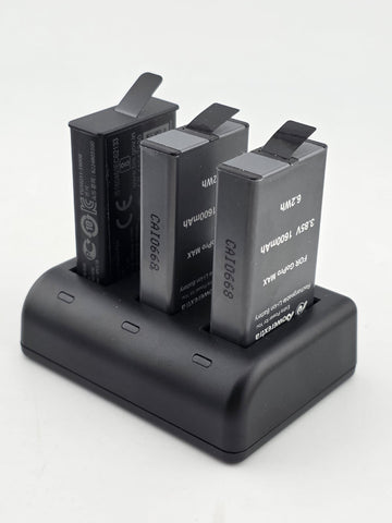 GoPro MAX 360 Camera + 3 Batteries Charger Bundle Tested Working Used Twice Only