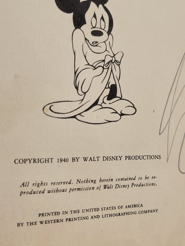 1940 FIRST EDITION THE SORCERER'S APPRENTICE FROM WALT DISNEY'S FANTASIA WITH DJ