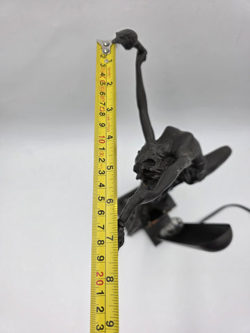 ANTIQUE ART DECO BRONZE STATUE SCULPTURE LADY FLAME LEAPER FERDINAND PRIESS LAMP