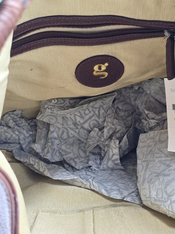 Vintage Cole Haan G Series Brown Leather Native American Style Large Hobo Bag