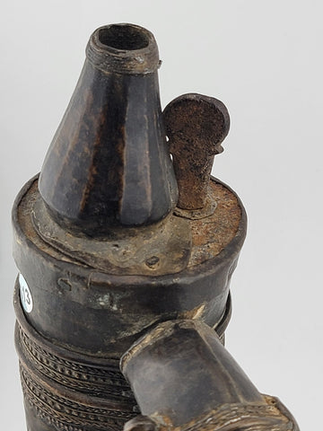 Antique Rare 19th C Round Shape Powder Flask Rare Collectible Ottoman Islamic