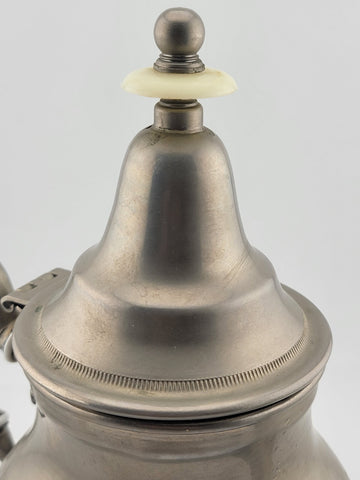 Vintage Antique Hand Made Silver Plated Moroccan Teapot With Feet. Stamped.