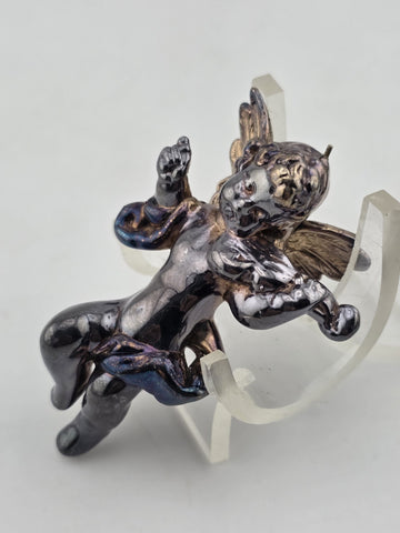 VINTAGE STERLING 925 ANGEL/CHERUB WITH WINGS PIN/19.3 GRAMS!