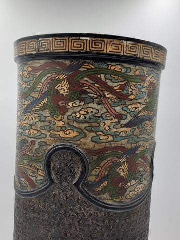 Antique Japan Meiji Era C 1880's Enameled Bronze /Cloisonné Umbrella/Stick Stand