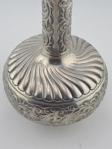 Antique Victorian Derby Silver Co Silverplate Decanter C1900 Chained Stopper