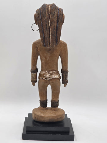 1940's Vintage Baule African Fertility Figure 15" Handcarved Wood Ivory Coast