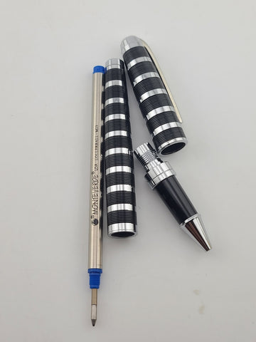 Vintage S.T. Dupont Paris Rollerball Pen 5JO4- B46 Black Silver Made France