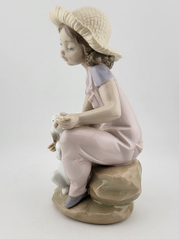 RETIRED LLADRO 6680 "FRIENDS FOREVER" GIRL W/DOG 1999 COLLECTOR SOCIETY FIGURINE
