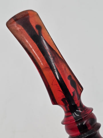 Antique C1920 Turkish Meerschaum Tobacco Pipe Hand Carved Figural Lucite Stem.