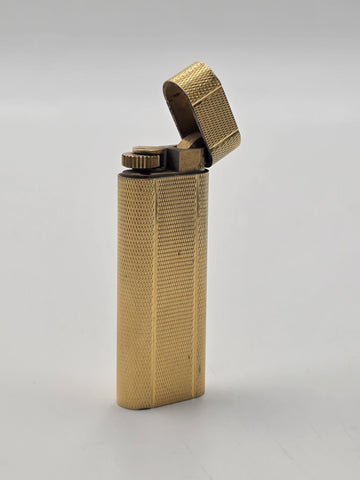 Vintage Cartier Paris Gold Tone Guilloche Flip Top Lighter Swiss Made 18072E