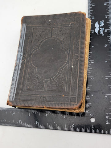 Rare Antique 1887 German Small Bible With Gold Gilded Papper Ends 6" X 4”.