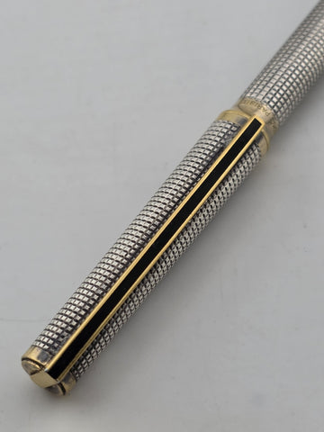 Vintage S.T Dupont Montparnasse Ciselé Ballpoint Pen - Palladium & Gold Plated