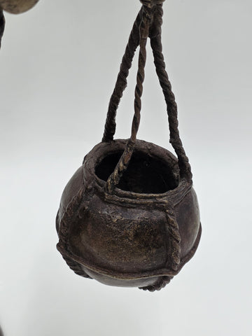 Original Antique C 1940 Burkina Faso Large Heavy Bronze Water Carrier W Africa