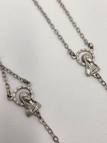 Vintage Italian 51" Ceremonial Catholic Rosary stal Beads Large Crucifix