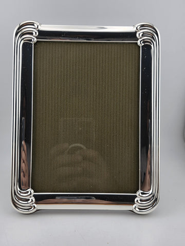 New Vintage 5x7 Dioni Italy Picture Frame Silver Plate Wood Frame 1970’s 80’s.