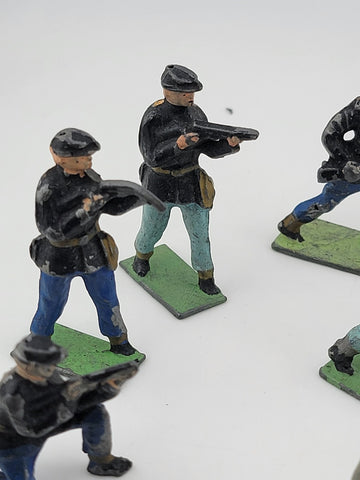 Large Lot Of Antique Britains Detailed Civil War/ Indian Toy soldiers lead metal