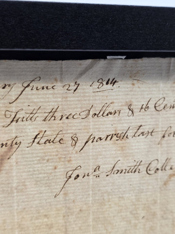 Rare Collection Early 1800s Tax Receipts 1814 1818 1840 Salisbury MA Framed Docs